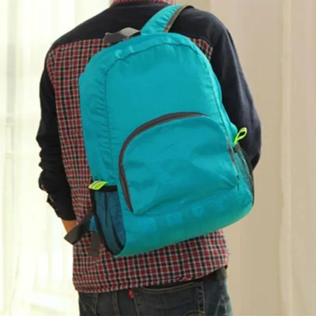 Folded Nylon Waterproof Unisex Travel Backpacks