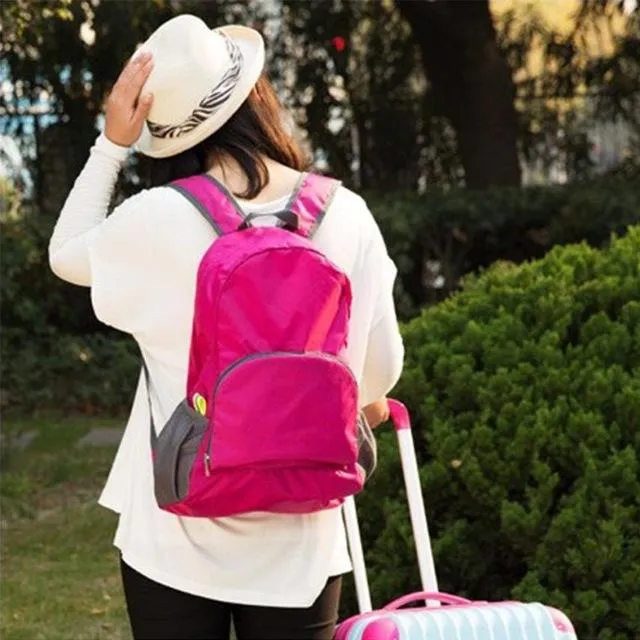 Folded Nylon Waterproof Unisex Travel Backpacks