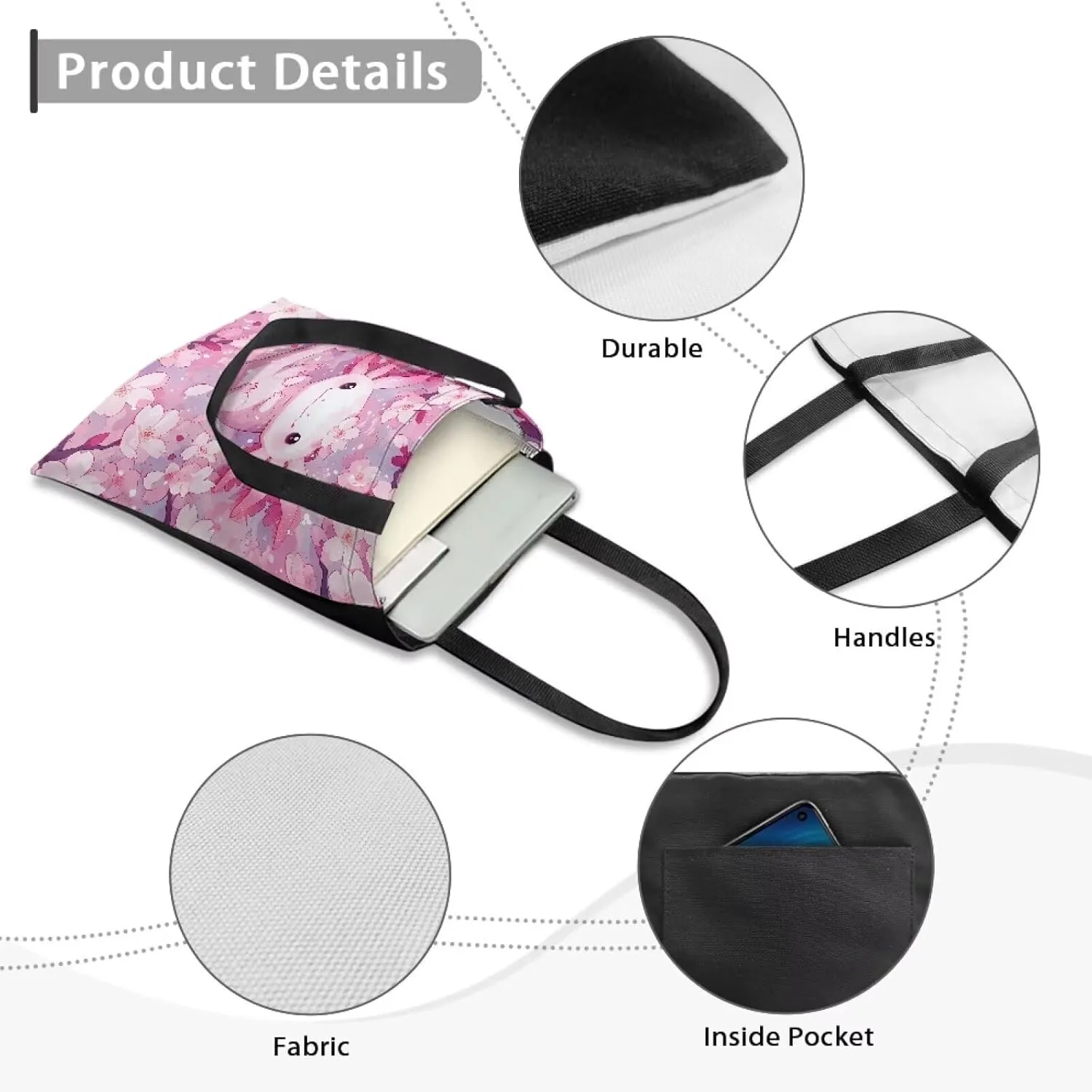 FOR U DESIGNS Women Canvas Reusable Tote Bag Women Shopping Tote Bags Book Bags