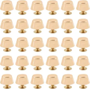 Framendino, 30 Pack Gold Rivets Stud Screw Back Purse Feet Handbag Nail Head Studs Leathercraft Cone Alloy Flat Buckle Spikes for Leather Bag DIY Craft