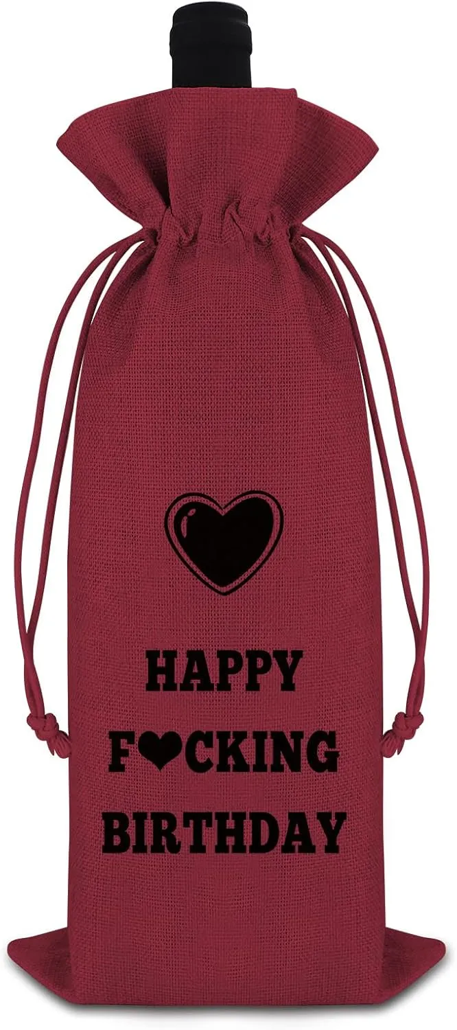 Funny Birthday Wine Bags Birthday Gifts For Women Men Wine Wrap Bag Birthday Party Decorations Friendship Happy 20th 30th 40th Birthday Gifts For Friends Coworker Husband Wife Reusable Wine Gift Bag