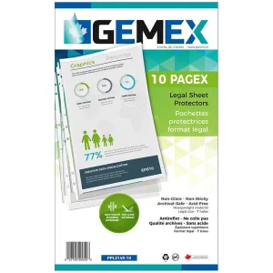 Gemex PAGEX Sheet Protectors, Legal Size 10pk