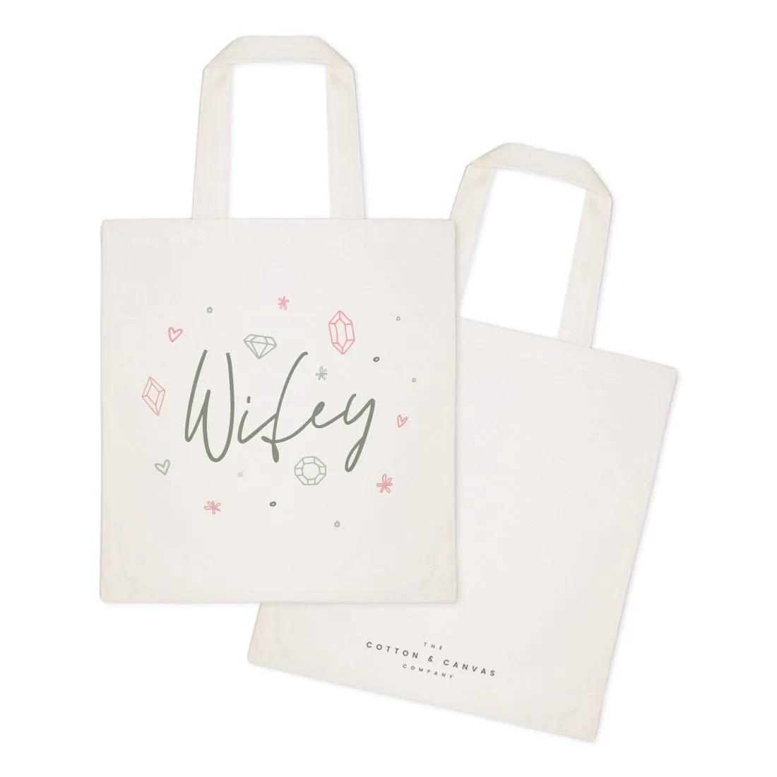 Gemstone Wifey Wedding Cotton Canvas Tote Bag by The Cotton & Canvas Co.