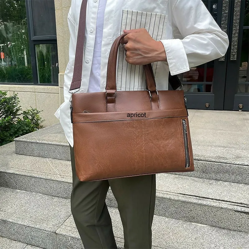 Genuine Leather Laptop Bags For Men & Women (Brown)
