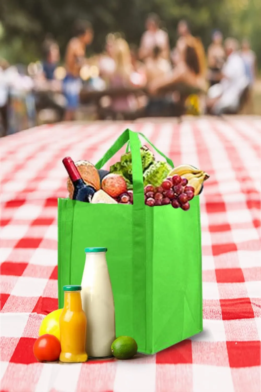 Gift Expressions Grocery Tote Bag, Large Gift Bags Reusable Eco Friendly Shopping Bags, Stand Up Bottom, Recyclable Non Woven