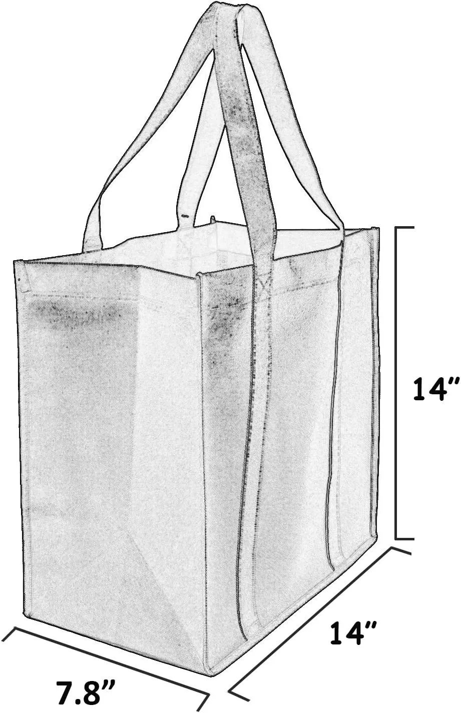 Gift Expressions Grocery Tote Bag, Large Gift Bags Reusable Eco Friendly Shopping Bags, Stand Up Bottom, Recyclable Non Woven