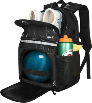 Goloni Bowling Backpack,Single Ball Bowling Bag with Shoe Compartment Up to Size 16,Bowling Bag with Padded Ball Holder
