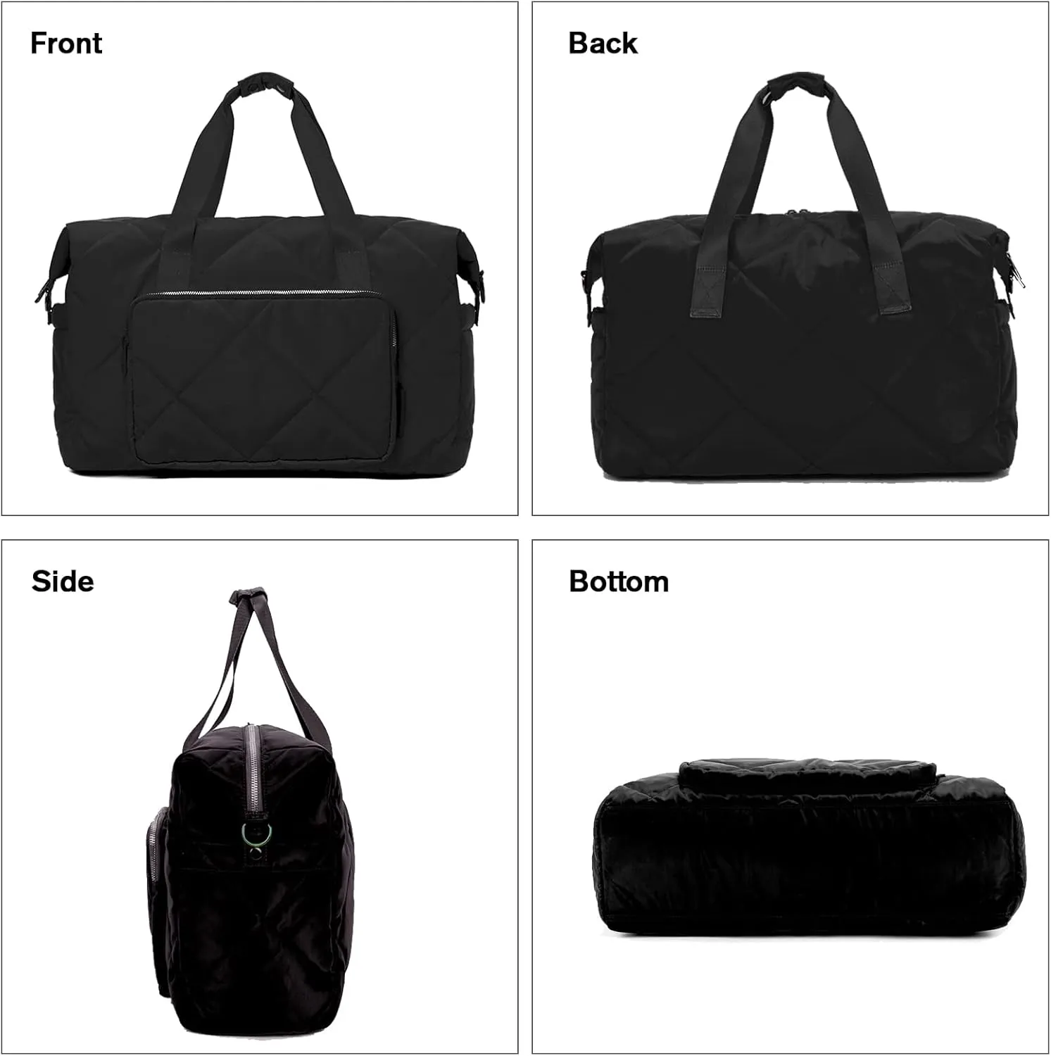 Gym Bag for Women, Duffle Bag for Travel Lightweight Carry on Weekender Duffel (18Inch & 23L Black)