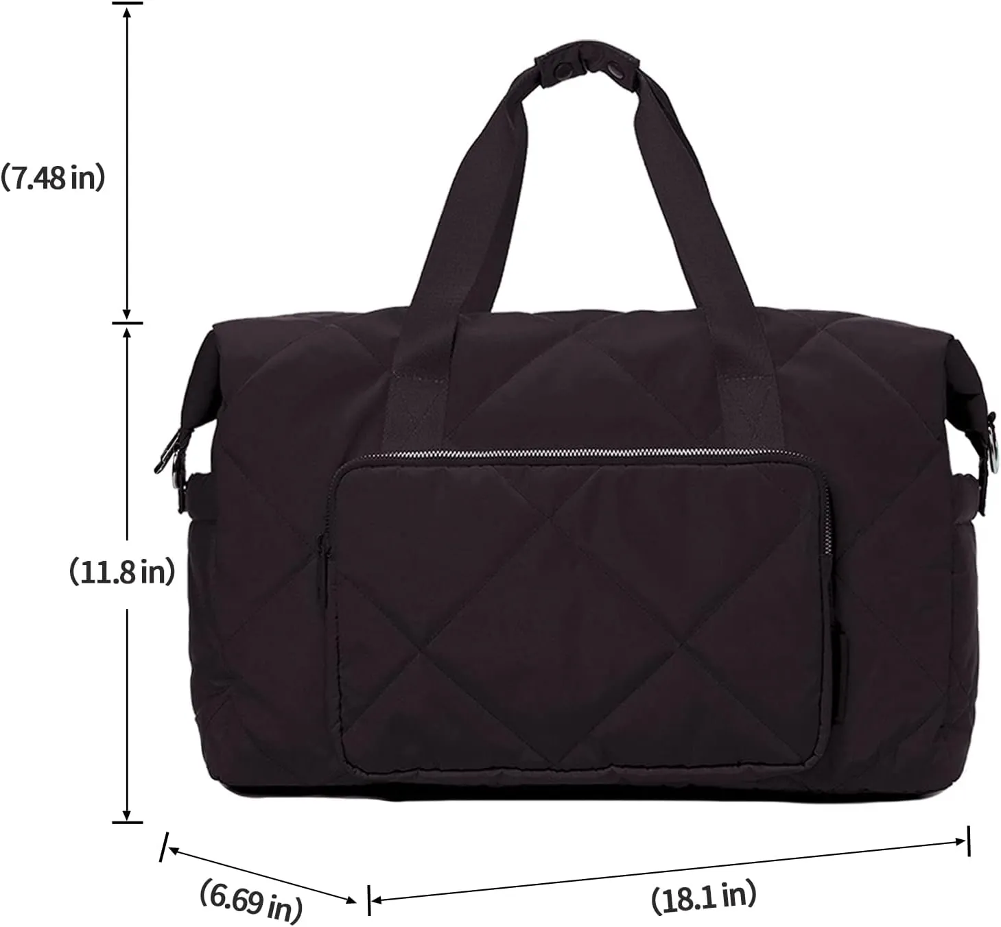 Gym Bag for Women, Duffle Bag for Travel Lightweight Carry on Weekender Duffel (18Inch & 23L Black)
