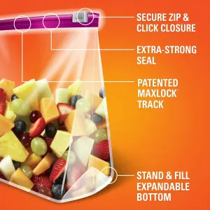 Hefty Slider Storage Bags, Quart Size, 50 Count