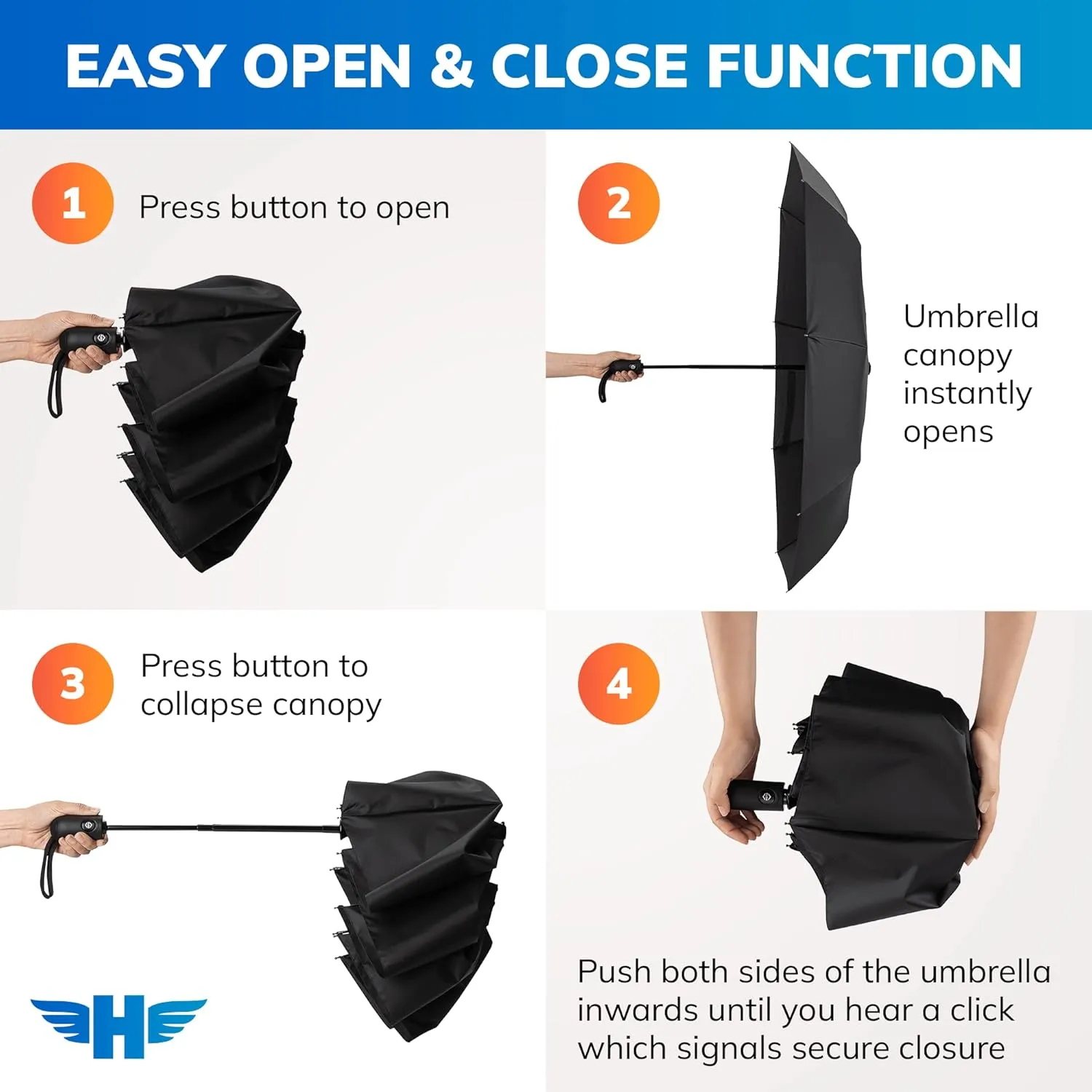 HERO Travel Umbrella  Windproof, Compact and Portable
