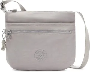 Kipling womens Womens Arto Bag, Lightweight Everyday Purse, Casual Nylon Shoulder Crossbody Bag, Grey Gris, 11.25 L X 10.25 H X 1.5 D US