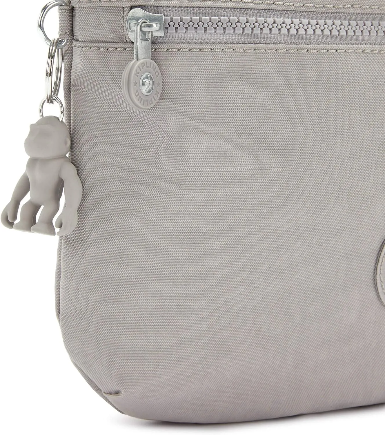 Kipling womens Womens Arto Bag, Lightweight Everyday Purse, Casual Nylon Shoulder Crossbody Bag, Grey Gris, 11.25 L X 10.25 H X 1.5 D US