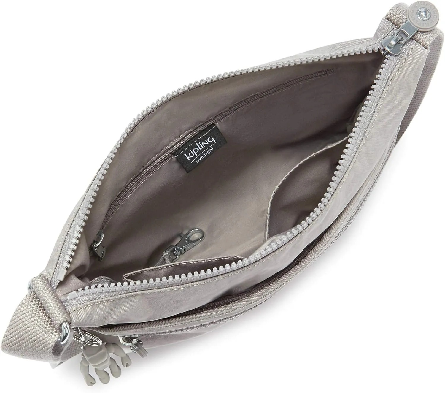 Kipling womens Womens Arto Bag, Lightweight Everyday Purse, Casual Nylon Shoulder Crossbody Bag, Grey Gris, 11.25 L X 10.25 H X 1.5 D US