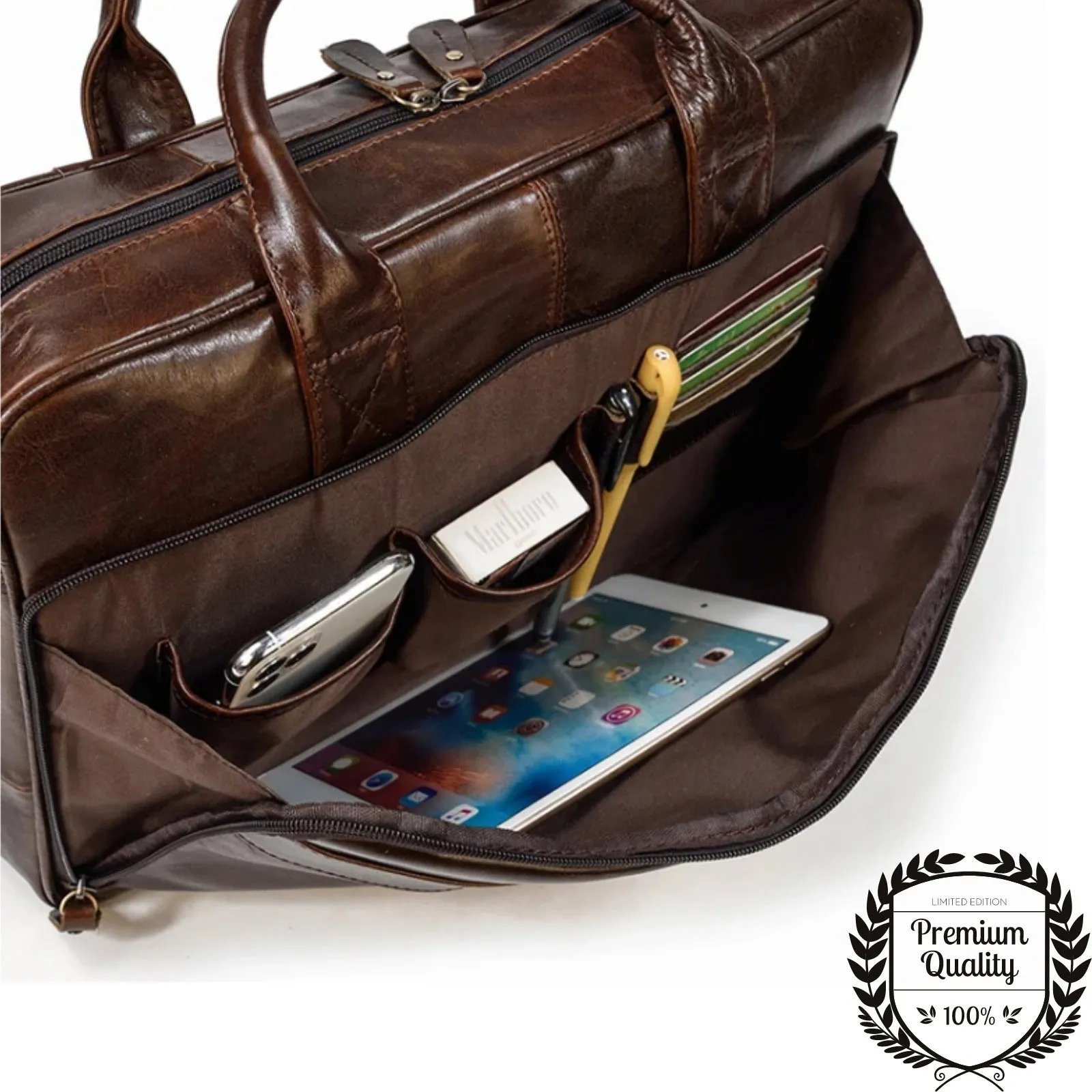Kofi Best Premium Pure Leather Laptop Bags for Men and Women