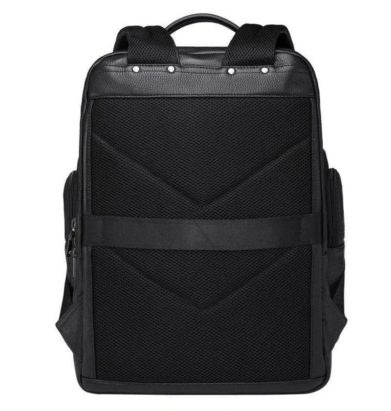 Leather Backpack For Men Large Capacity Travel Bag Usb
