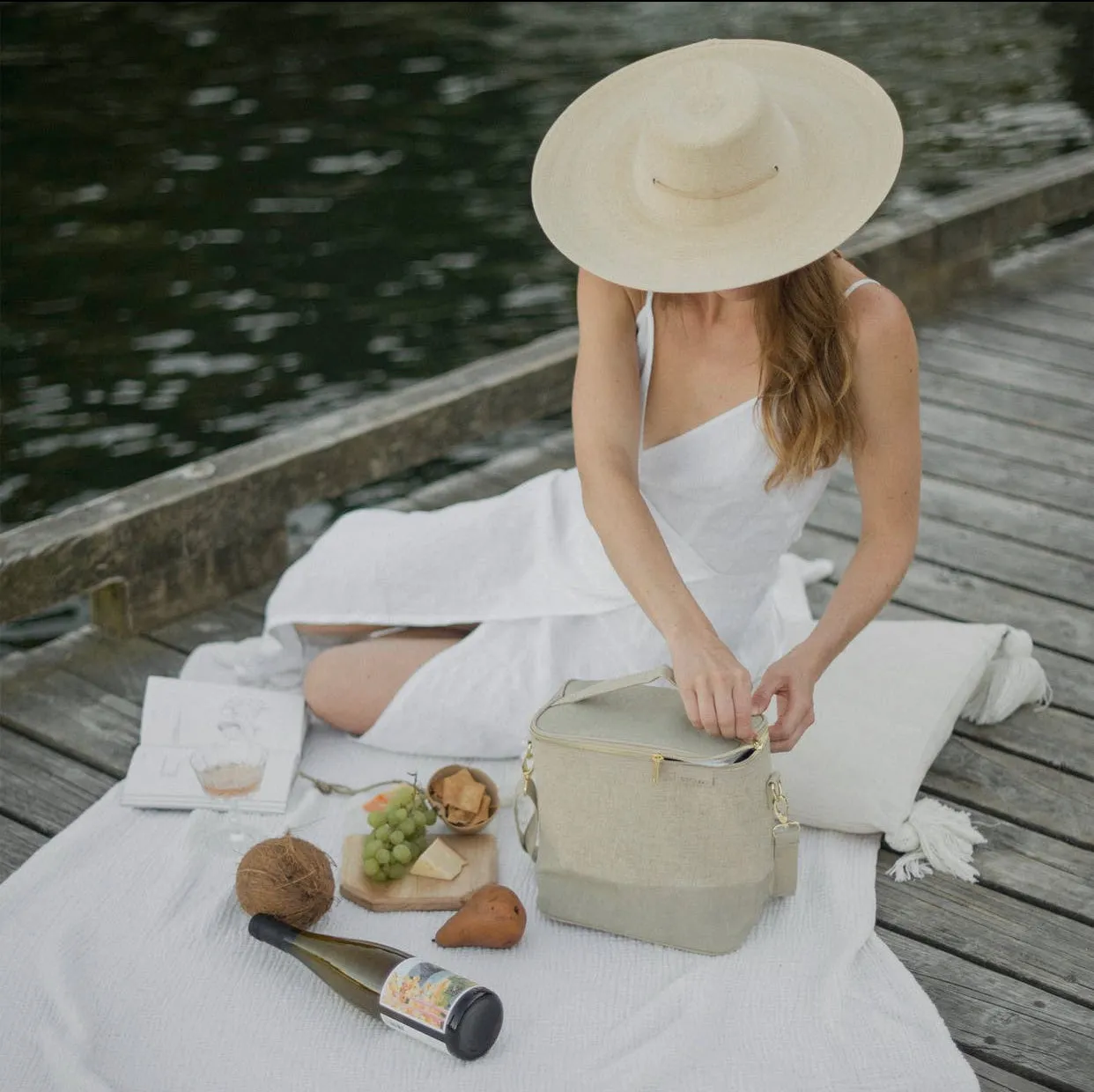 Linen Colorblock Lunch Tote