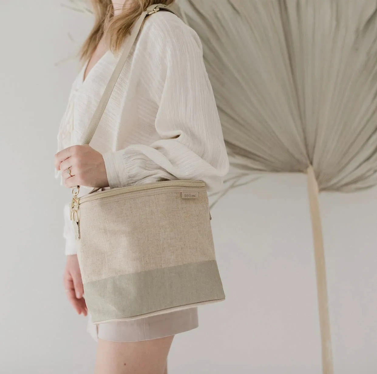 Linen Colorblock Lunch Tote