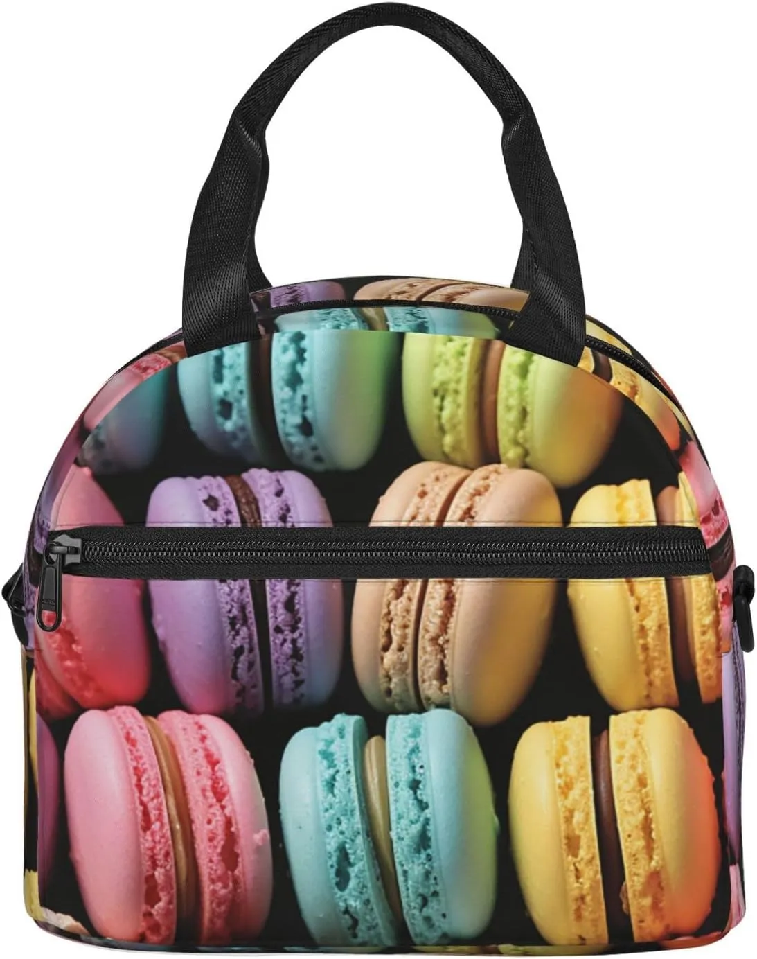 Lunch Bag Insulated Lunch Box for Women Men Reusable Cooler Bag Macaron Biscuit Flavored Pastries Lunch Tote Bag for Work Picnic