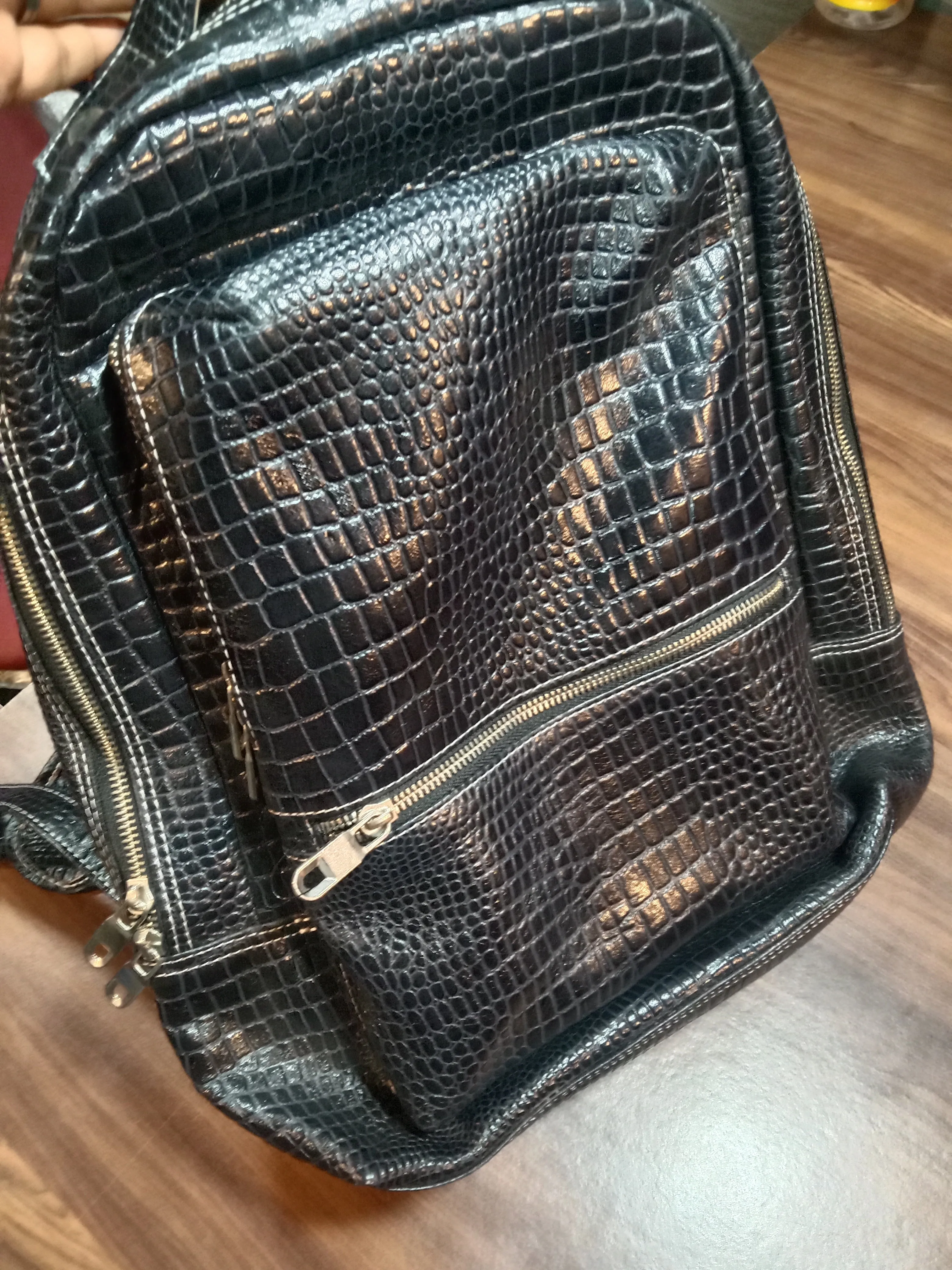 Navtyo Premium Pure Leather Backpack Bags Blue for Men and Women
