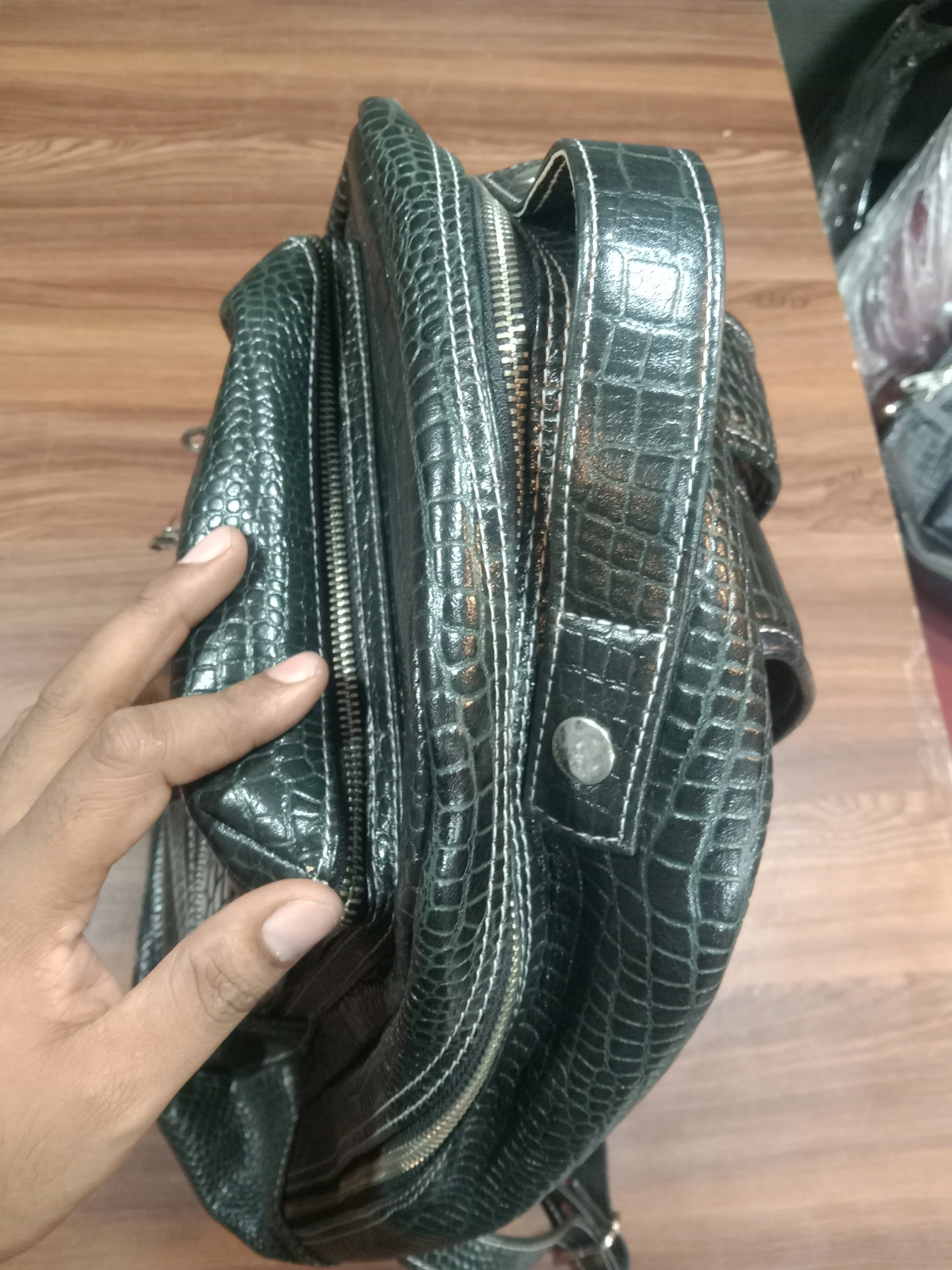 Navtyo Premium Pure Leather Backpack Bags Blue for Men and Women