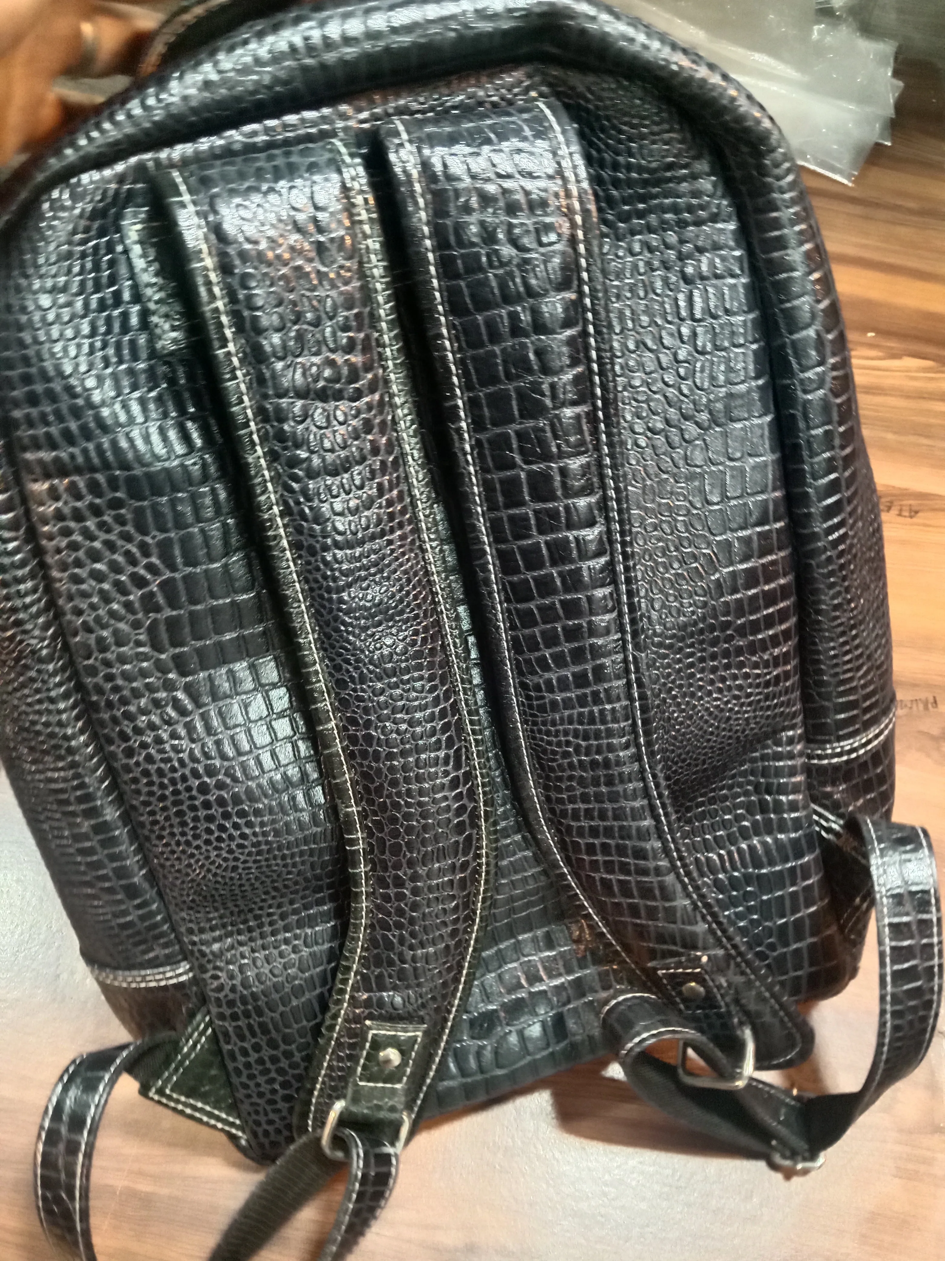 Navtyo Premium Pure Leather Backpack Bags Blue for Men and Women