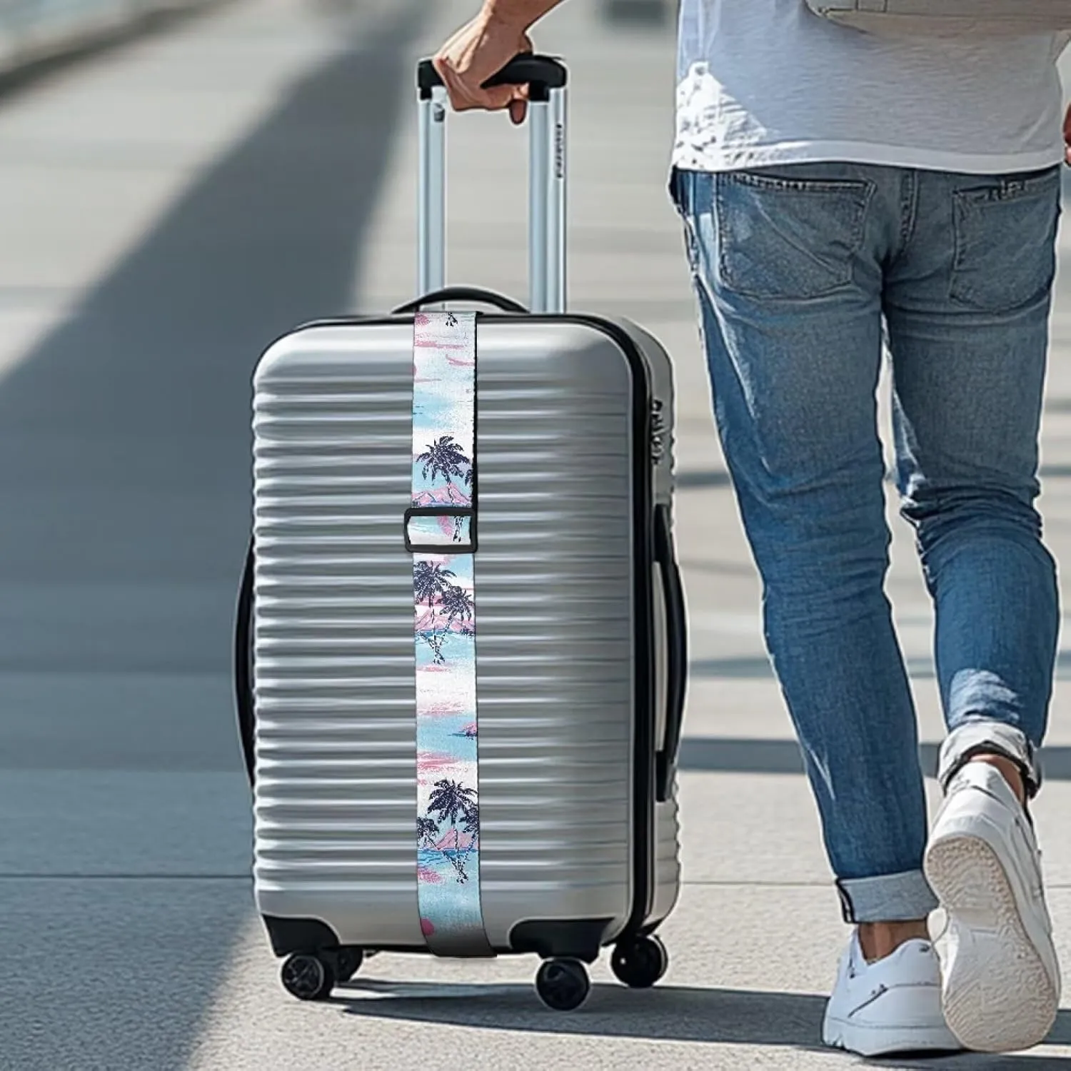 Palm Tree Luggage Straps Suitcase Strap, Luggage Belt Strap for Suitcases Belt Strap, Bag Straps for Luggage Buckle Straps and Wraps
