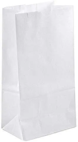 Paper Lunch Bags, Paper Grocery Bags, Durable Kraft Paper Bags, Pack Of 500 Bags (5lb, White) by CulinWare