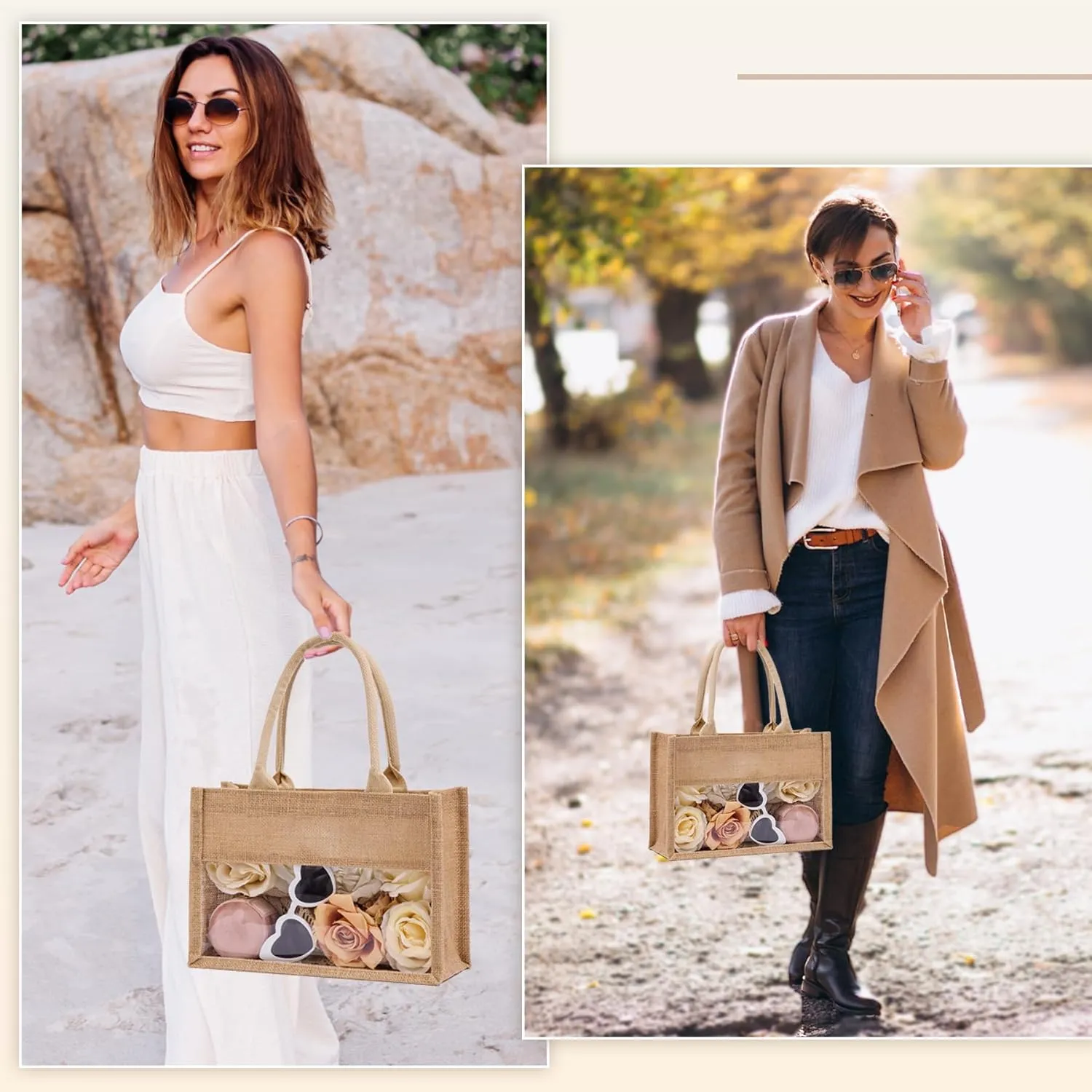 Personalized Jute Tote Bag - Monogrammed Burlap Tote Bag for Women