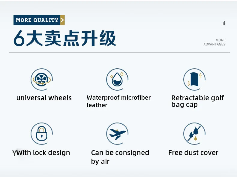 PGM QB099 wheel travel golf bag custom waterproof custom logo golf bag