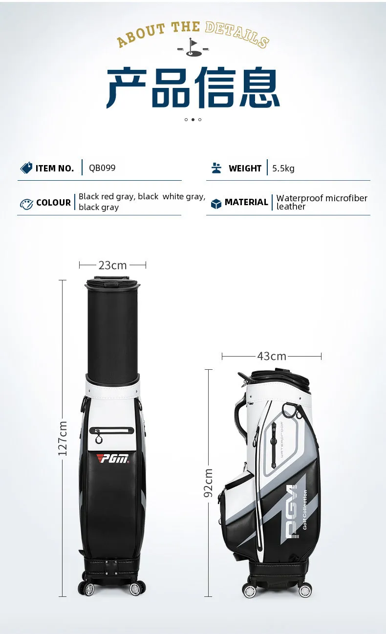 PGM QB099 wheel travel golf bag custom waterproof custom logo golf bag