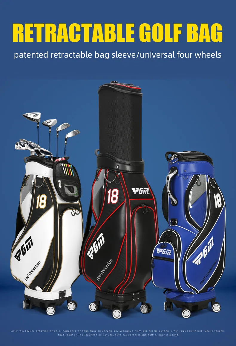 PGM QB100 golf flight travel bag premium microfiber leather waterproof golf bag