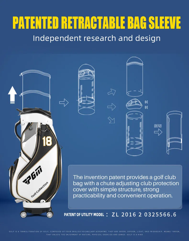 PGM QB100 golf flight travel bag premium microfiber leather waterproof golf bag