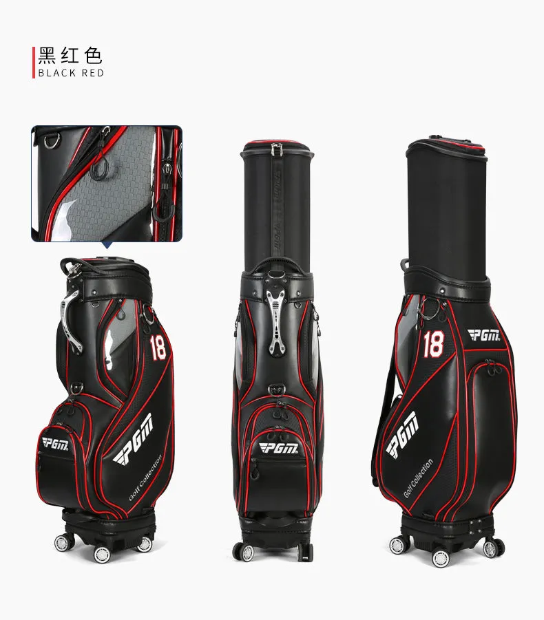 PGM QB100 golf flight travel bag premium microfiber leather waterproof golf bag
