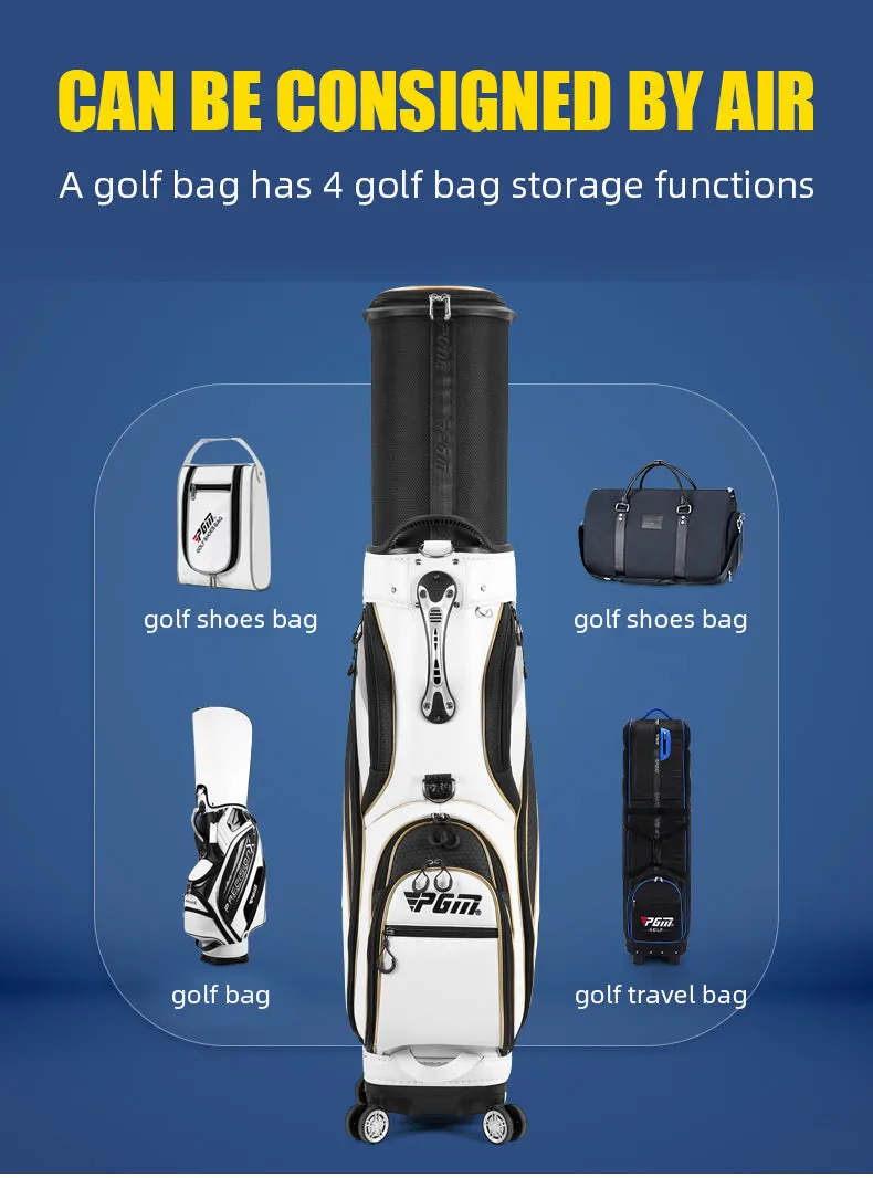 PGM QB100 golf flight travel bag premium microfiber leather waterproof golf bag