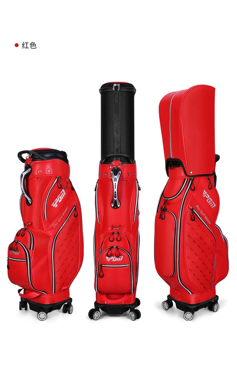 PGM QB129 2022 luxury golf bag microfiber leather travel funky golf bag with wheel