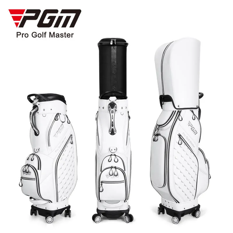 PGM QB129 2022 luxury golf bag microfiber leather travel funky golf bag with wheel
