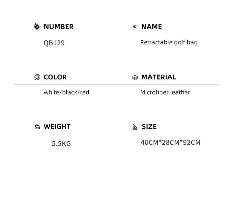 PGM QB129 2022 luxury golf bag microfiber leather travel funky golf bag with wheel