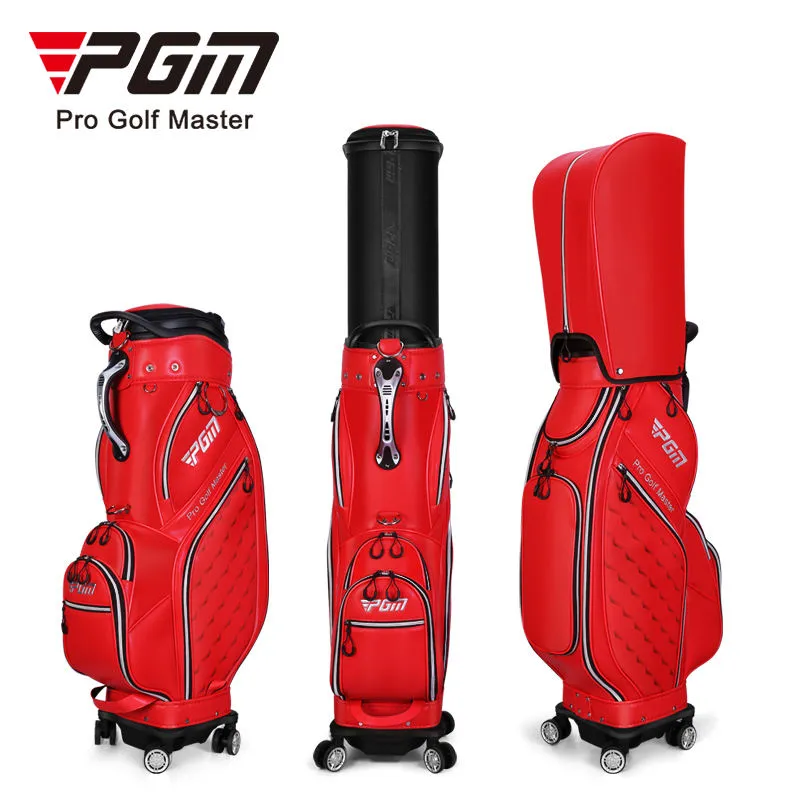 PGM QB129 2022 luxury golf bag microfiber leather travel funky golf bag with wheel