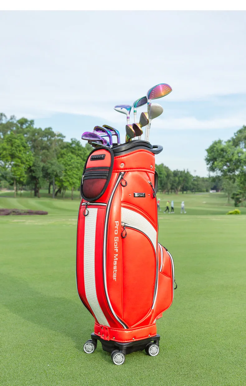 PGM QB136 custom logo golf bag travel microfiber leather golf bag with wheels