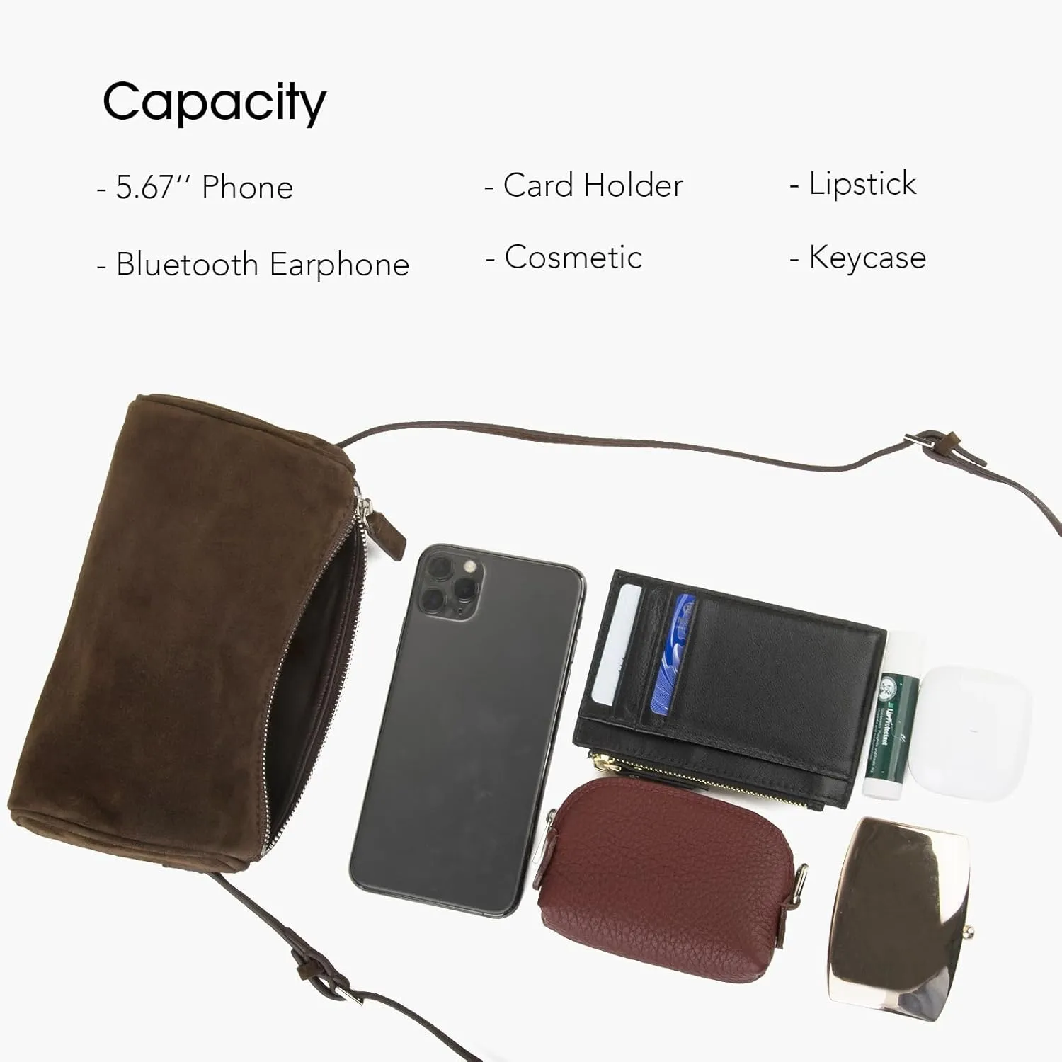 Premium Suede Leather Crossbody Purses for Women, Small Shoulder Bag with Adjustable Strap and Crossbody Hobo Bag