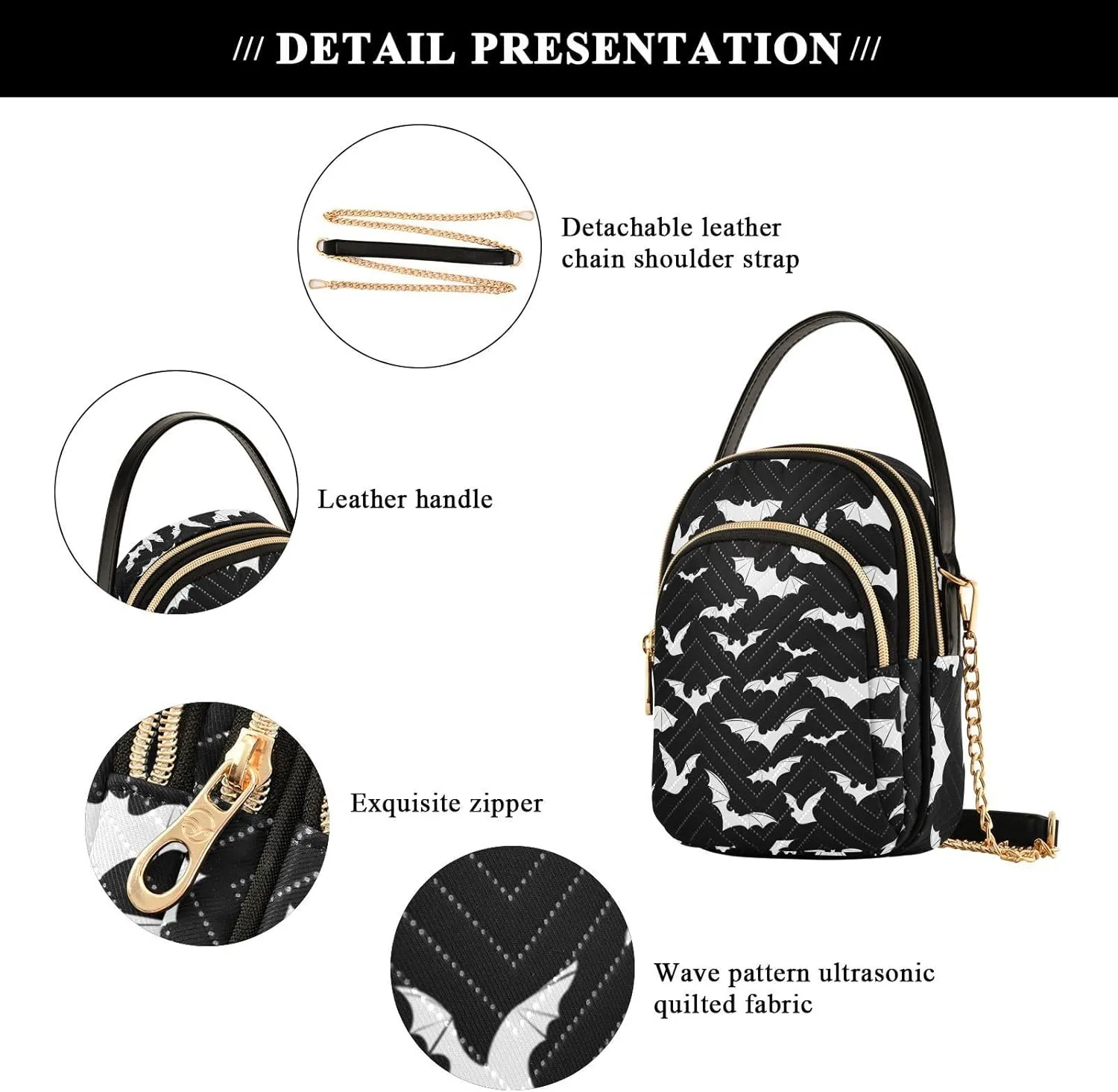 Quilted Crossbody Bags for Women Trendy, Women's Crossbody Handbags Butterfly Travel Cell Phone Purses Bags