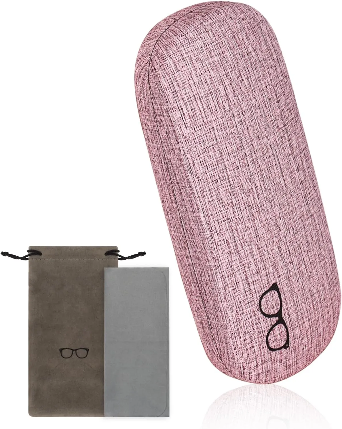 RayLove Hard Shell Glasses Case, PU leather Eyeglass Case Comes with a Pouch & Cleaning Cloth