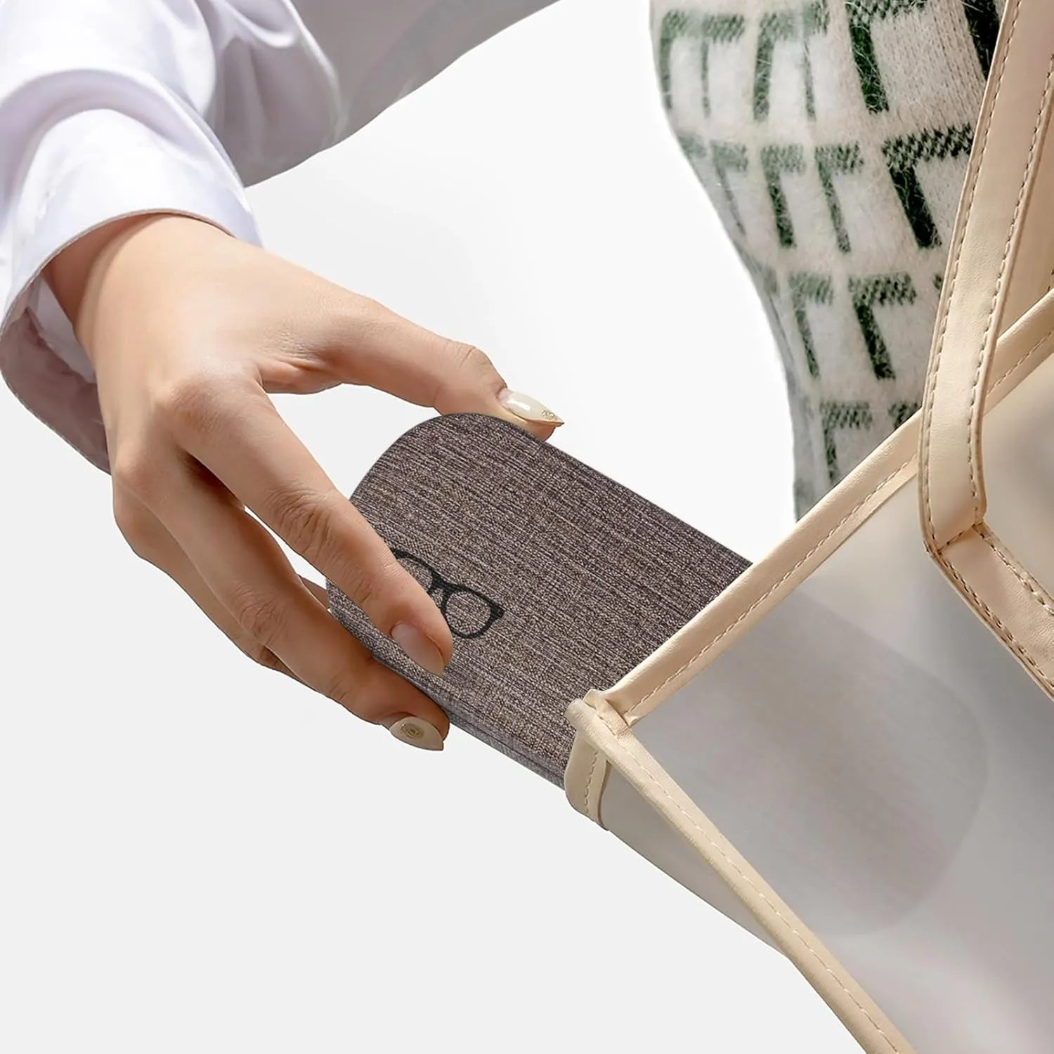 RayLove Hard Shell Glasses Case, PU leather Eyeglass Case Comes with a Pouch & Cleaning Cloth