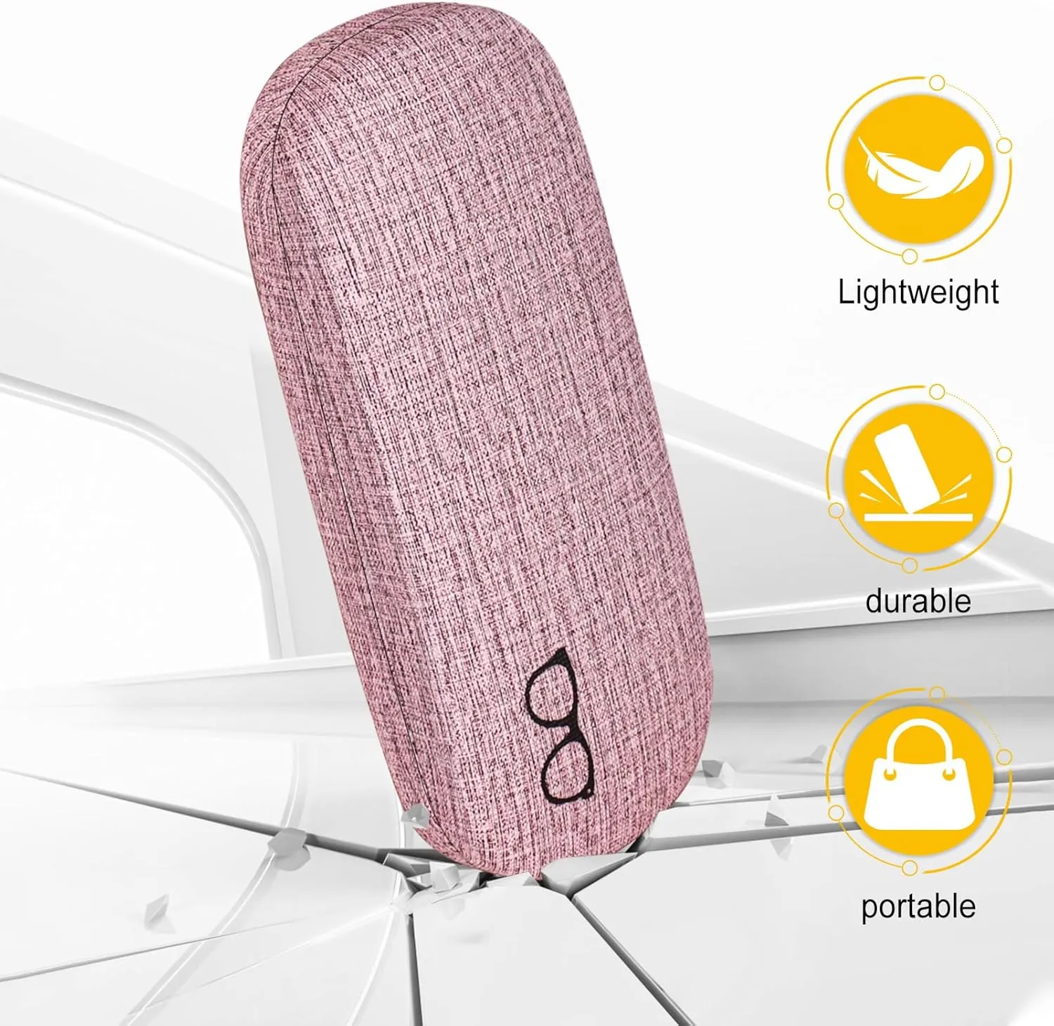 RayLove Hard Shell Glasses Case, PU leather Eyeglass Case Comes with a Pouch & Cleaning Cloth