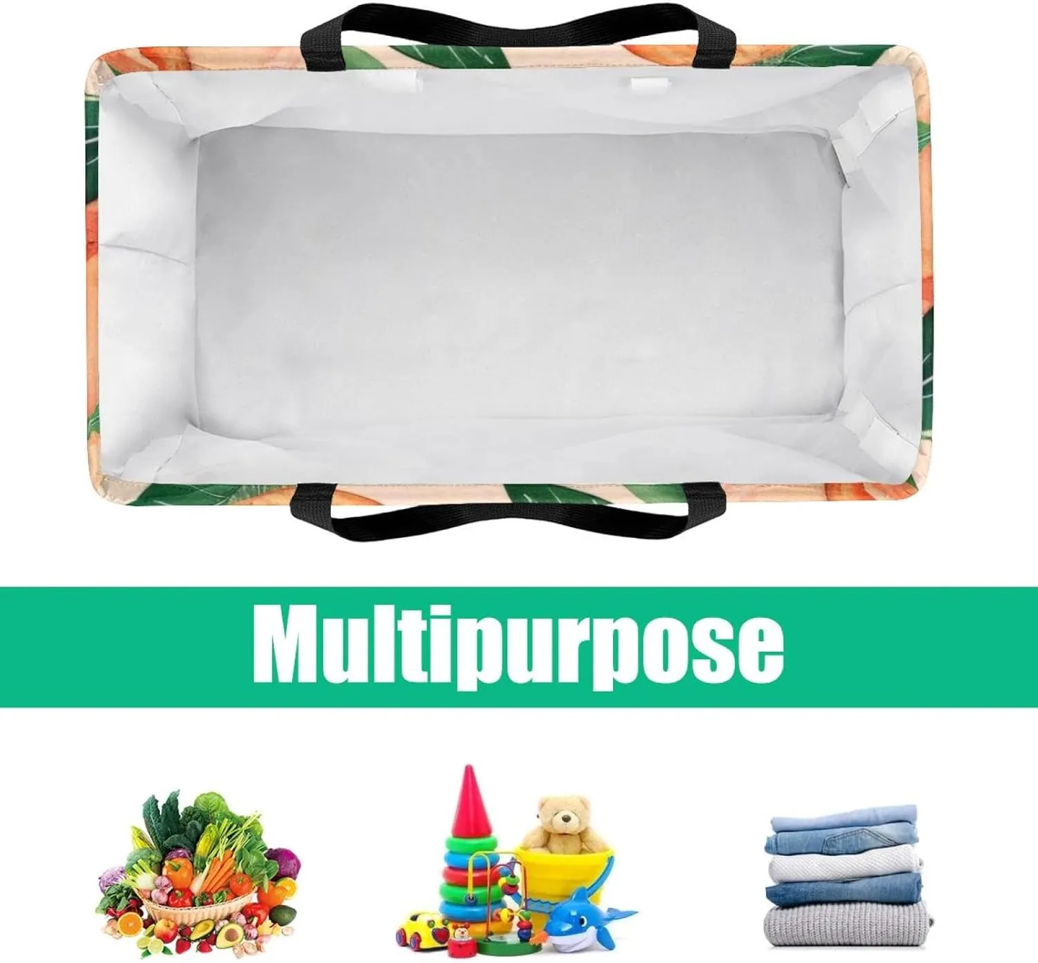Reusable Grocery Shopping Bag Large Shopping Bag Foldable for Storage Picnic Clothes Pineapple Aesthetic Pattern