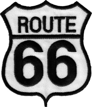 Route 66 Sign Embroidered Patch  2.75 Inch x 3 Inch  Iron-On Patch for Jackets, Backpacks, Hats, and More