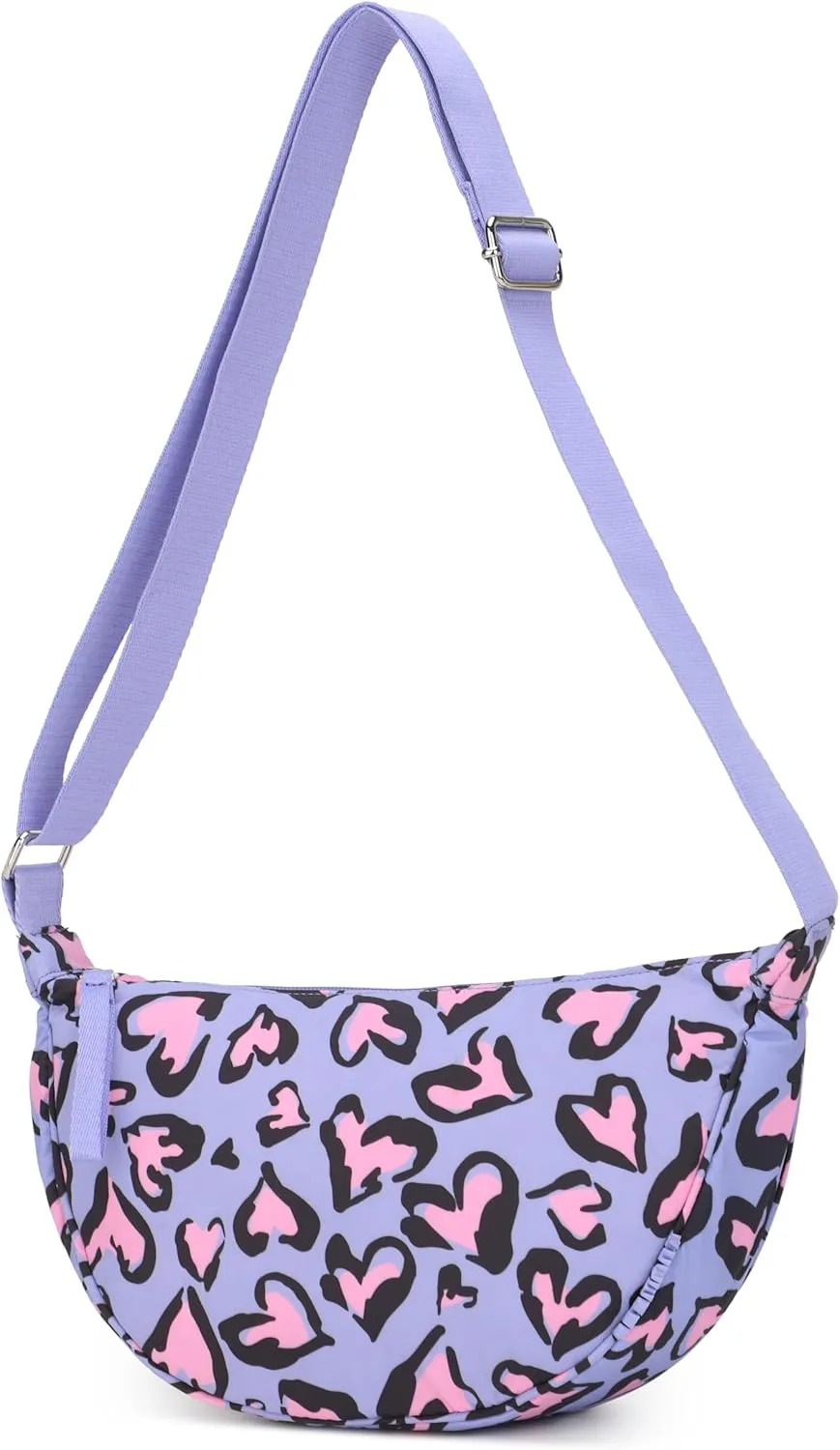 Small Nylon Crescent Crossbody Bag for Women Men Trendy, Waterproof Crescent Sling, Lightweight Travel Purses