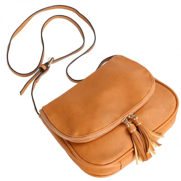 Sweet Women Girls Shoulder Bag Synthetic Leather Fringe Bag Cross Body Message Bag