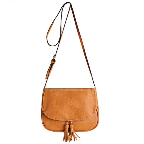 Sweet Women Girls Shoulder Bag Synthetic Leather Fringe Bag Cross Body Message Bag